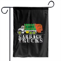 I Love Garbage Trucks Cute Kids Children Teen Or Adult Garden Flags