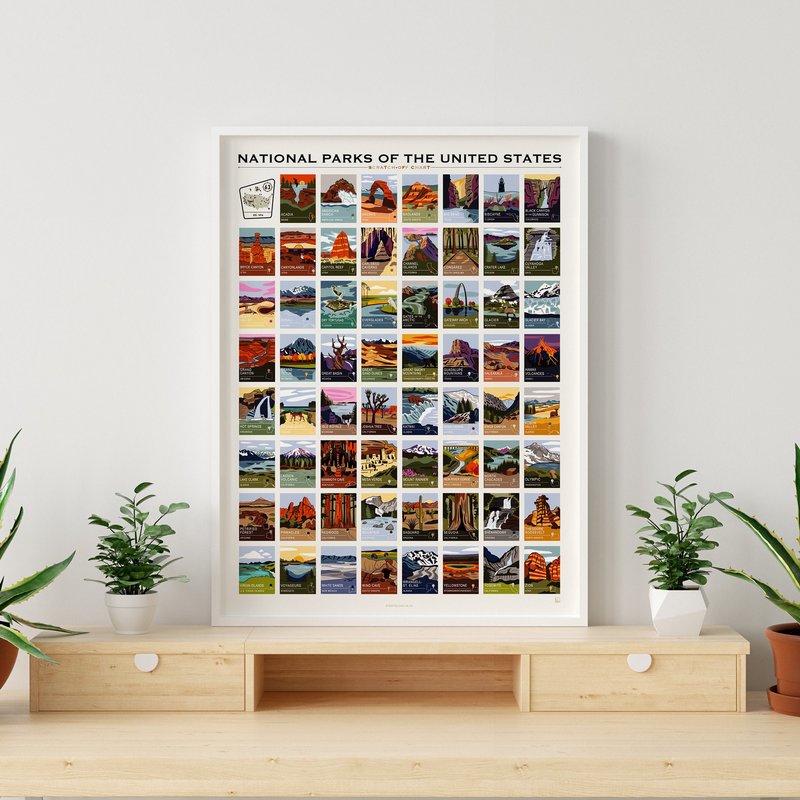 National Parks Map Poster — Affiches et impressions