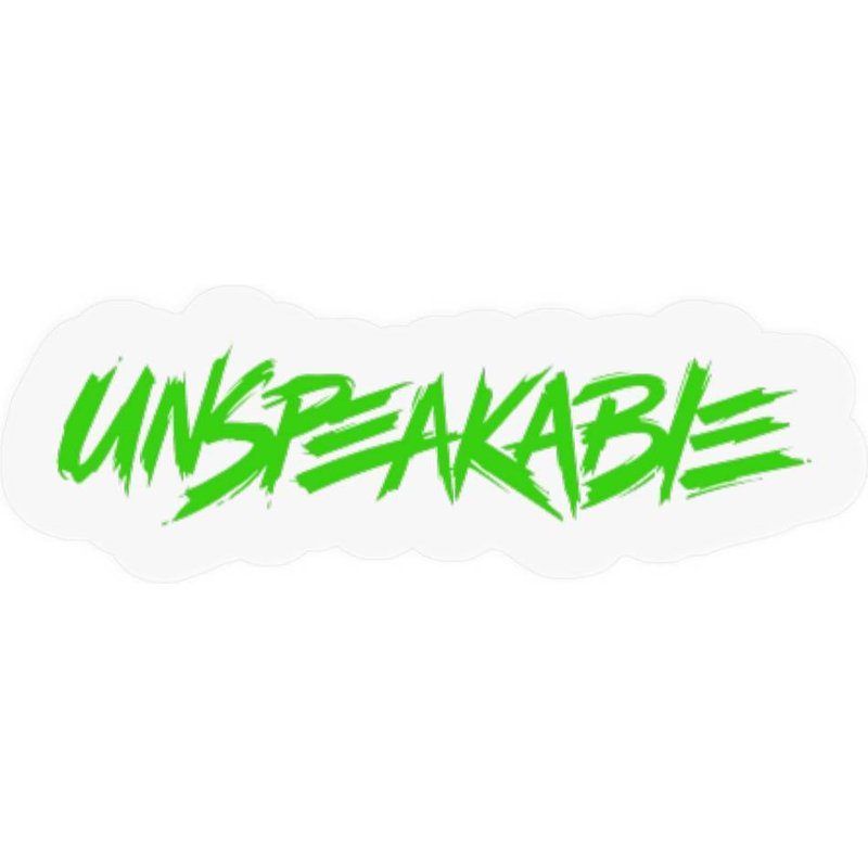 Kids Unspeakable Stickers Black With Green Logo — Stickers & Decals