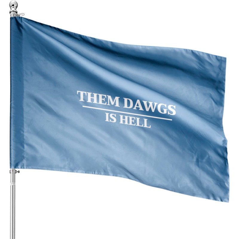 Them Dawgs Is Hell House Flags Featuring Uga — Drapeaux décoratifs