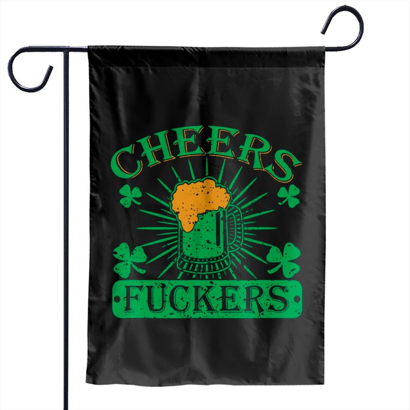 Cheers Fuckers St. Patrick's Day Garden Flags — Drapeaux décoratifs