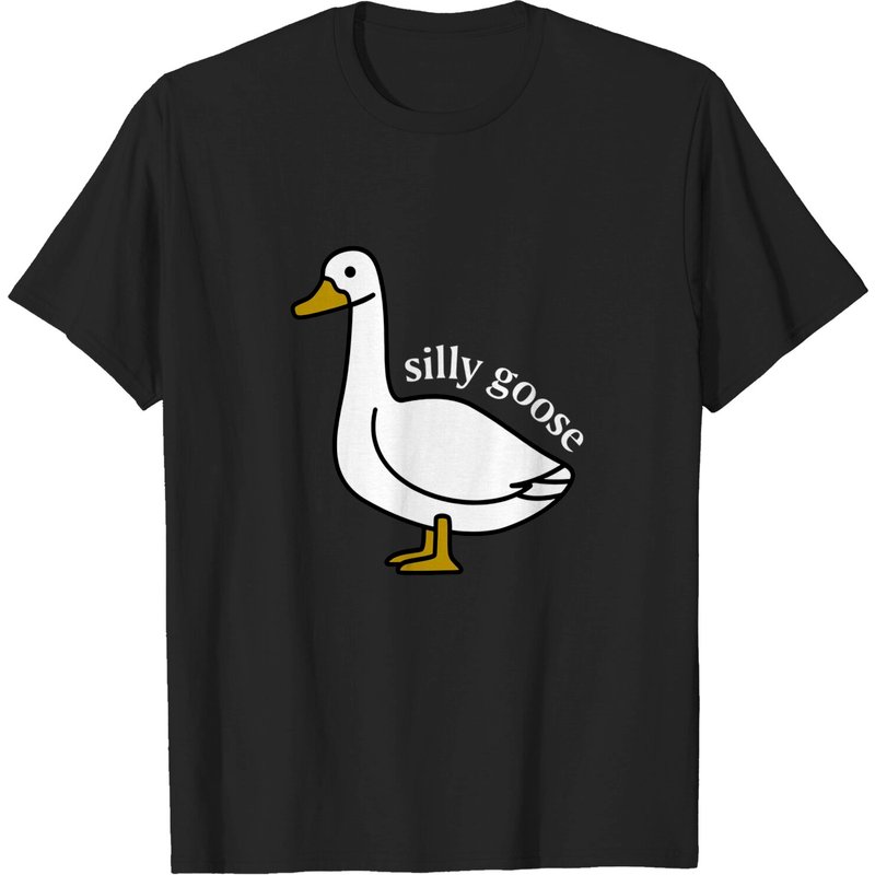 Embroidered Silly Goose T-shirts, Embroidered Goose Crewneck T-shirts — T-shirts pour hommes