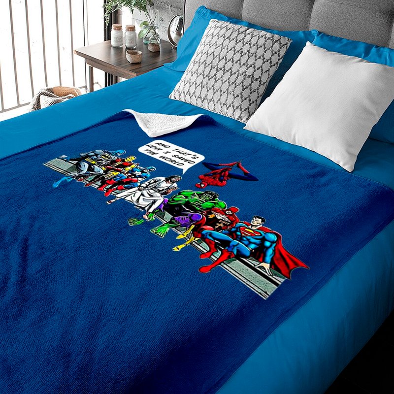 Jesus & Superheroes Original And That's How I Saved The World Baby Blankets — Couvertures pour bébé