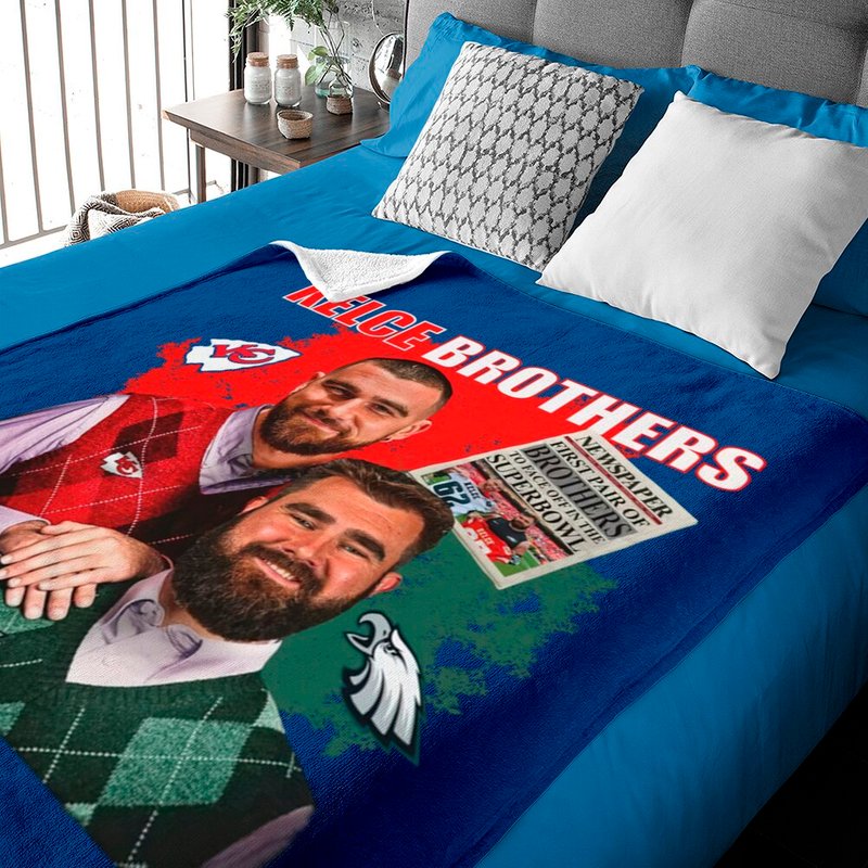 Kelce Brothers Graphic Baby Blankets, Kelce Brother Baby Blankets — Baby Blankets