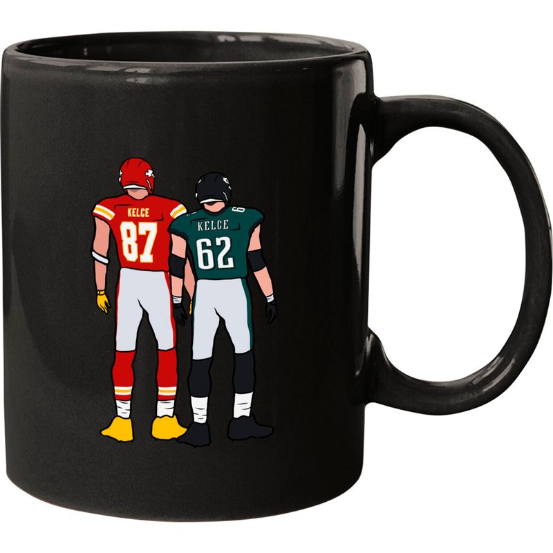 Travis And Jason Kelce Back-to - Kelce Brothers Mugs — Mugs & Tumblers