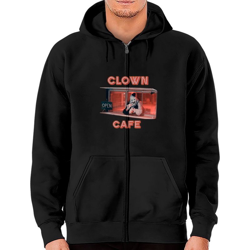 Terrifier Clown Cafe Zip Hoodies — Sweats à capuche pour hommes