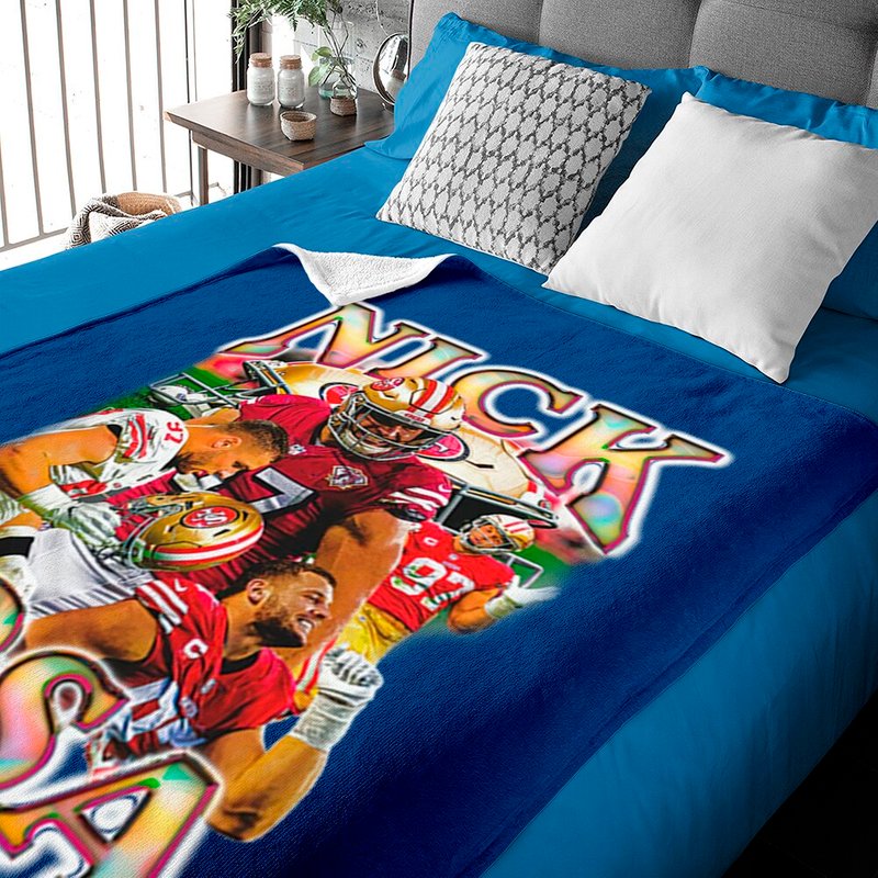 Nick Bosa Vintage Style 90s / San Fransisco Football Team Baby Blankets — Couvertures pour bébé