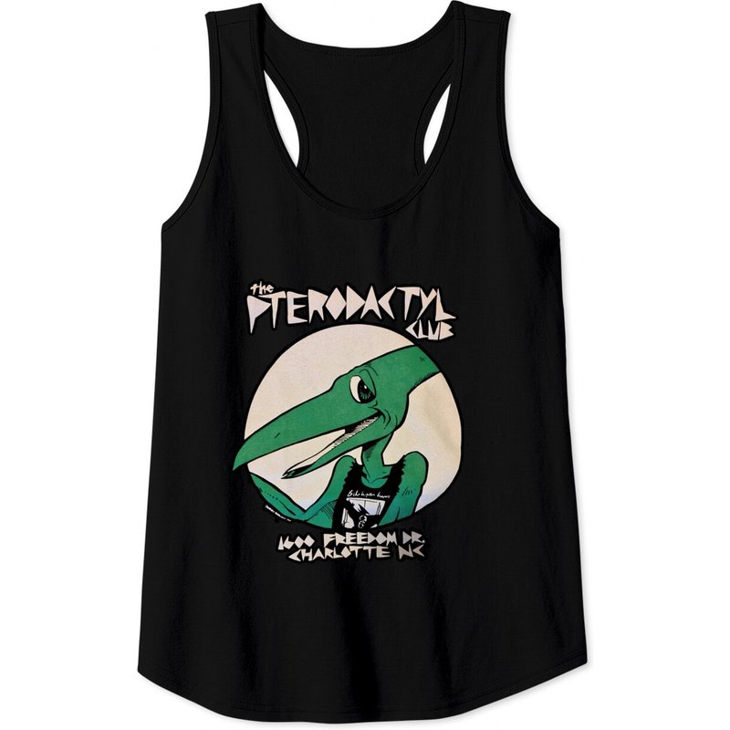 Pterodactyl Club New Black Short Sleeve Crewneck Unisex Tank Tops