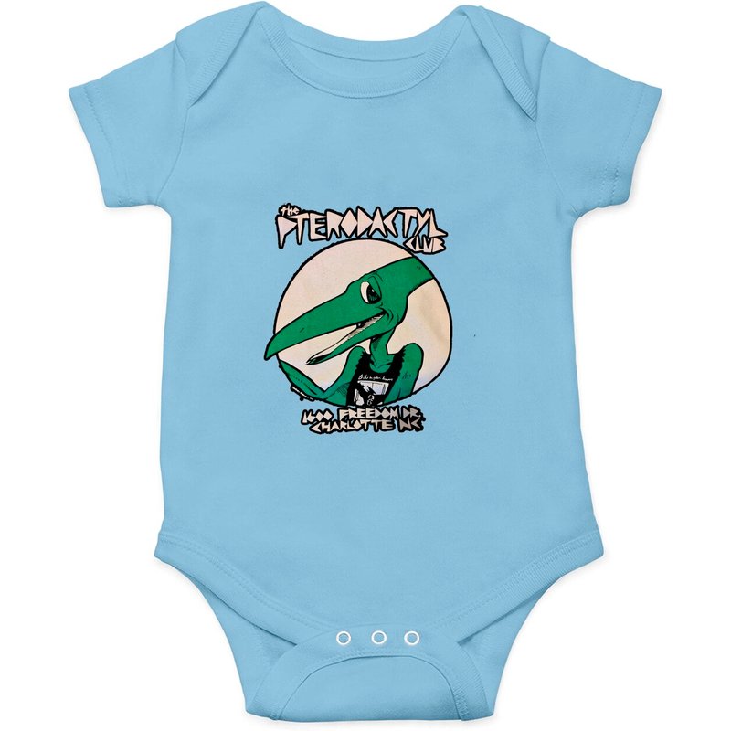 Pterodactyl Club New Black Short Sleeve Crewneck Unisex Onesies — Bodys bébé