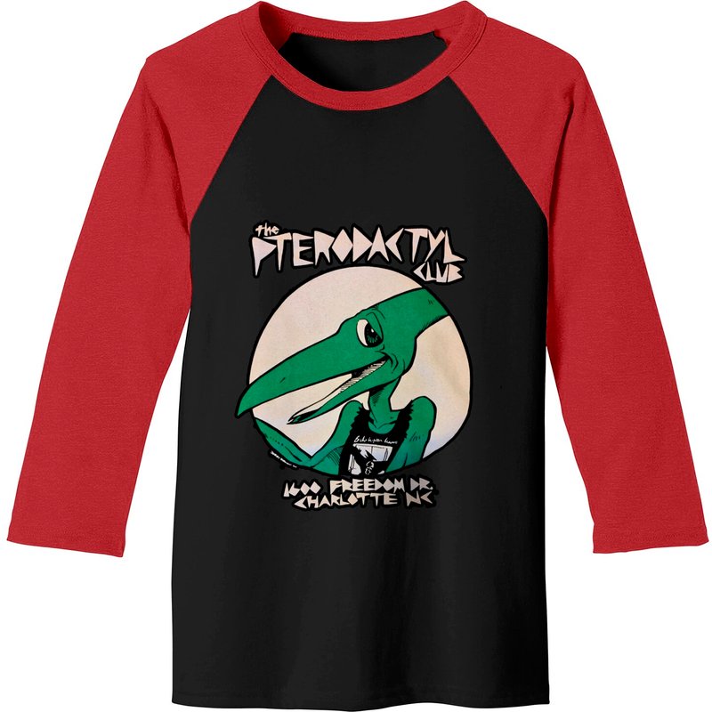 Pterodactyl Club New Black Short Sleeve Crewneck Unisex Baseball Tees — T-shirts pour hommes