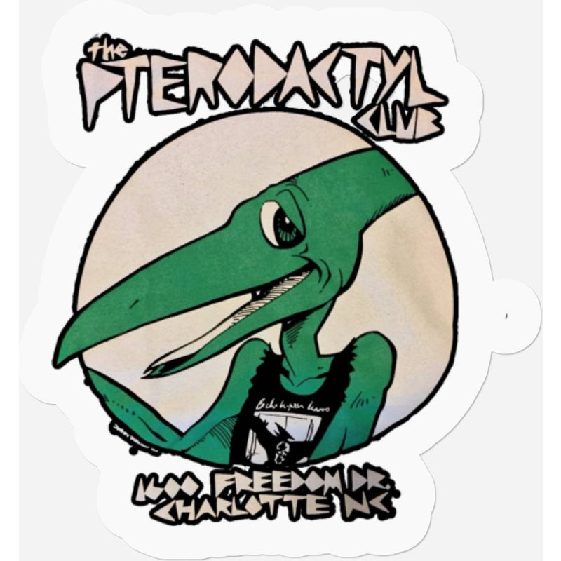 Pterodactyl Club New Black Short Sleeve Crewneck Unisex Stickers — Autocollants et stickers