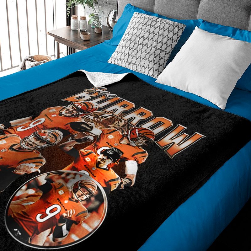 Joe Burrow Baby Blankets Featuring Player Number 9 — Couvertures pour bébé