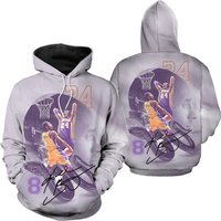 Basketball Superstar Number 24/8 3d Hoodie — Sweats à capuche pour hommes