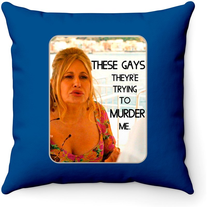 Jennifer Coolidge Throw Pillows, Jennifer Coolidge These Gays, White Lotus Throw Pillows — Decorative Cushions