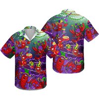Mardi Gras Crawfish Crew Hawaiian Shirt, Aloha Beach Shirt