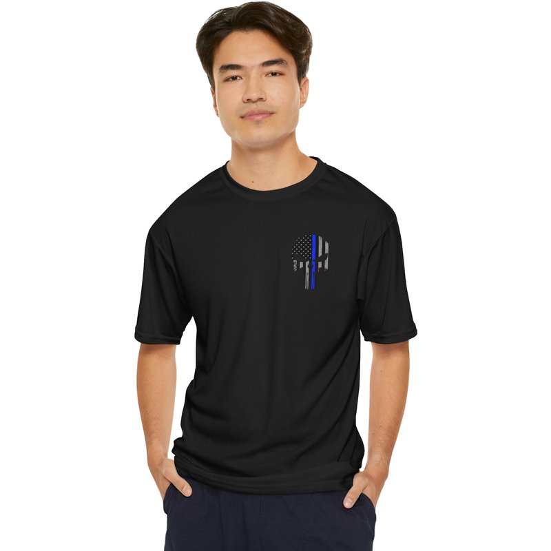 Mini Punisher Thin Blue Line Men's Performance T-shirt — T-shirts pour hommes