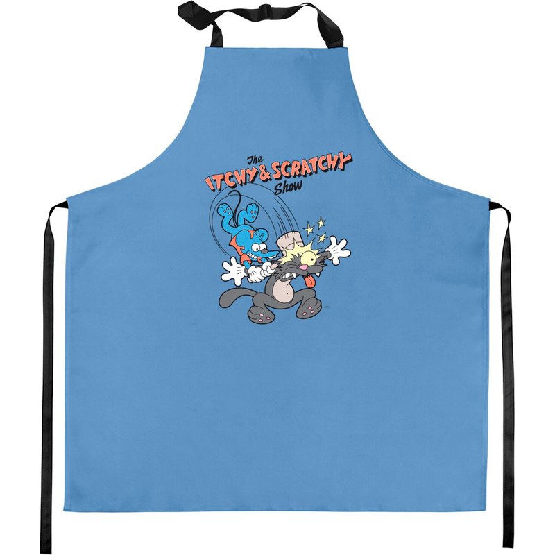 Funny The Simpsons Itchy & Scratchy Hammer Kitchen Aprons, Holiday Vacation Kitchen Aprons — Tabliers de cuisine