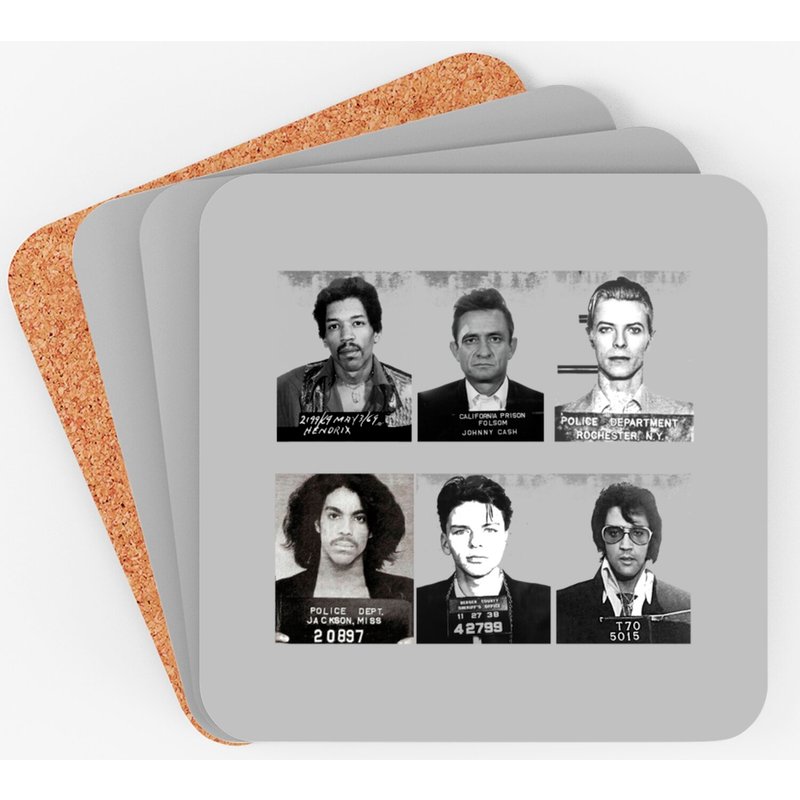 Celebrities Mugshot Coasters/ Famous Music Stars / Rock Stars Coasters — Sous-verres et napperons