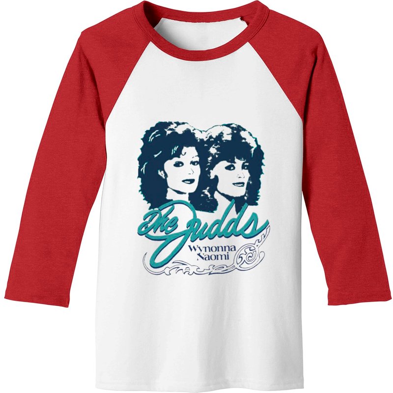 The Judds Wynonna Naomi Vintage Style Crewneck Short Sleeve Cream Baseball Tees — Mens T Shirts
