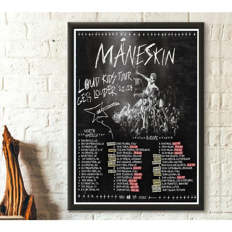 Maneskin Tour 2023 Poster, Maneskin Tour Poster — Affiches et impressions