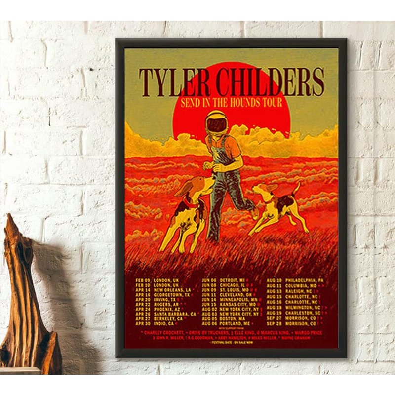 2023 Tyler Childers Tour Poster, Send In The Hounds Tour Poster