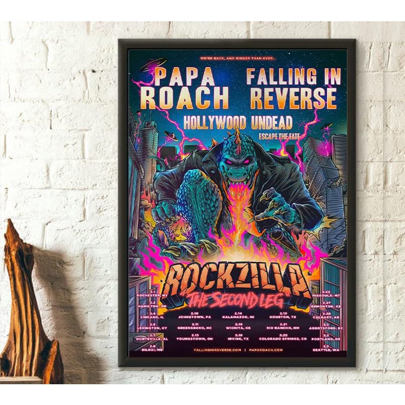 Rockzilla The Second Leg Tour 2023 Poster, The Second Leg Tour Poster — Affiches et impressions