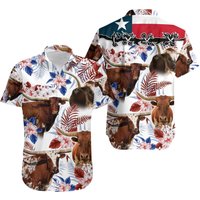 Longhorn Cattle Lovers Texas Flag Hawaiian Shirt — Chemises décontractées pour hommes