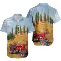 International Harvester Hawaii Shirt, 1953 Mccormick Farmall Super H Hawaiian Shirt — Chemises décontractées pour hommes