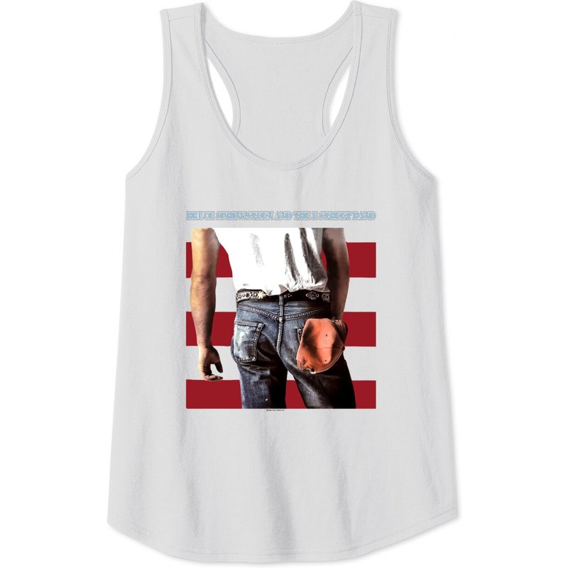 Vintage Bruce Springsteen White Graphic Tank Tops
