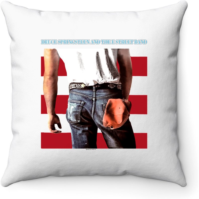 Vintage Bruce Springsteen White Graphic Throw Pillows — Coussins décoratifs