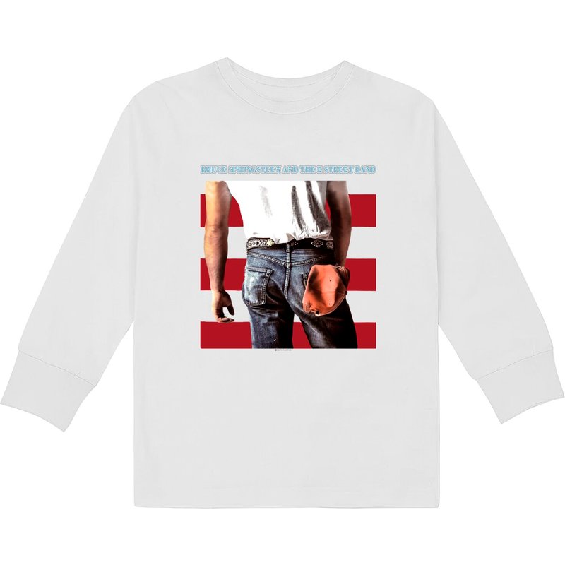 Vintage Bruce Springsteen Kids Long Sleeve T-shirt - White Graphic — T-shirts pour hommes