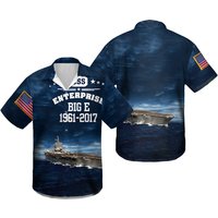 Navy Uss Enterprise Cvn-65 Enterprise Class Hawaiian Shirt — Chemises décontractées pour hommes