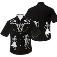 Dancing Skeleton Dia De Los Muertos Hawaiian Shirt