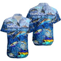 Fishing Love Fish Love Ocean, Fishing Shirt — Chemises décontractées pour hommes