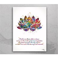 Lotus Quote Watercolor Print Nice Quote Poster — Affiches et impressions