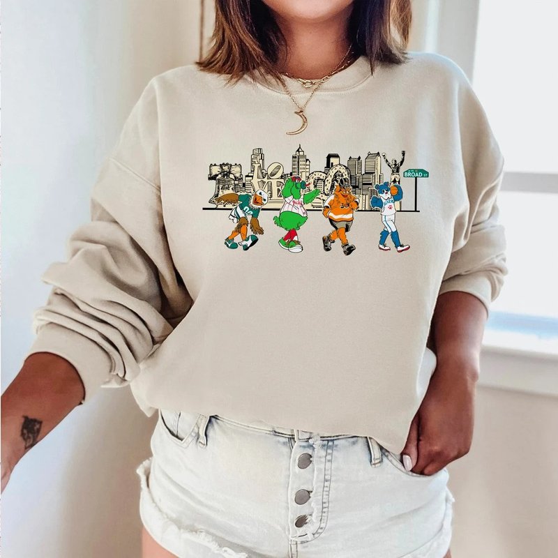 Philadelphia Sports Shirt, Philly Mascots Sweatshirt — Sweats à capuche pour hommes
