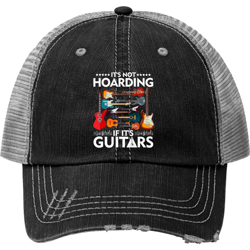 It’s Not Hoarding If It’s Guitars Musicians Print Trucker Hat — Casquette de baseball