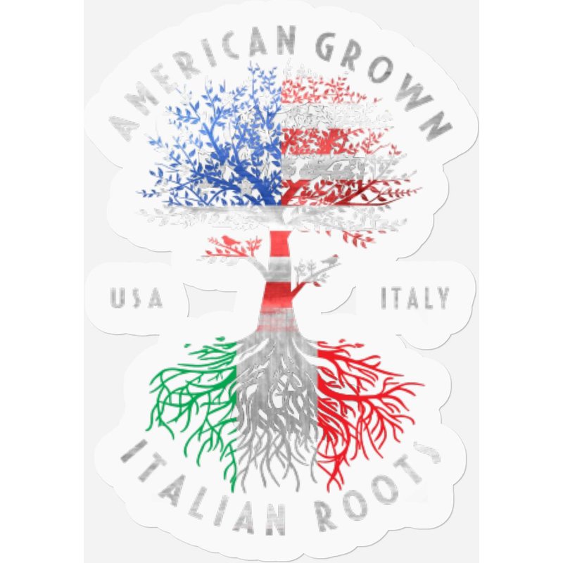 American Grown Italian Roots Italy Flag National Stickers — Stickers & Decals