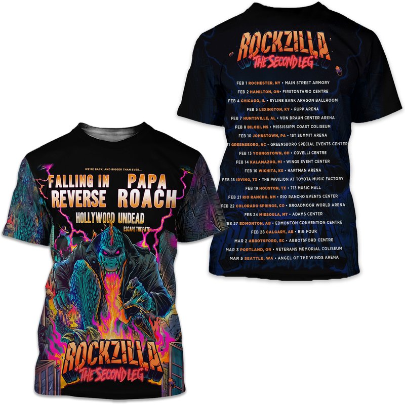 Rockzilla The Second Leg Tour 2023 Shirt — T-shirts pour hommes