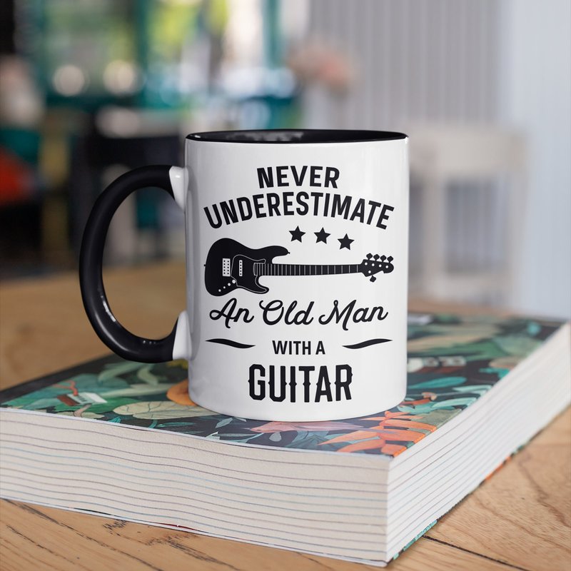Old Man Guitar Mug, Funny Guitarist Dad Coffee Mugs — Mugs & Tumblers