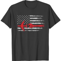 Pilot Airplane Mechanic Aviation American Flag Vintage T-shirt