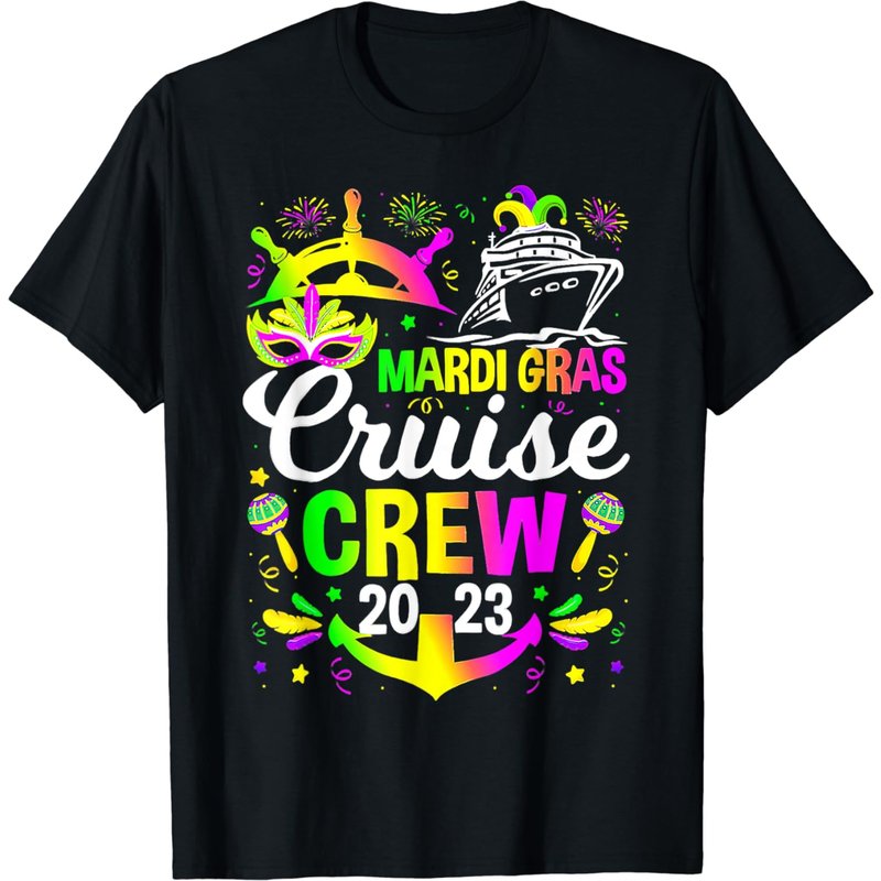 Mardi Gras Cruise Crew 2023 Cruising Funny Festival Party T-shirt
