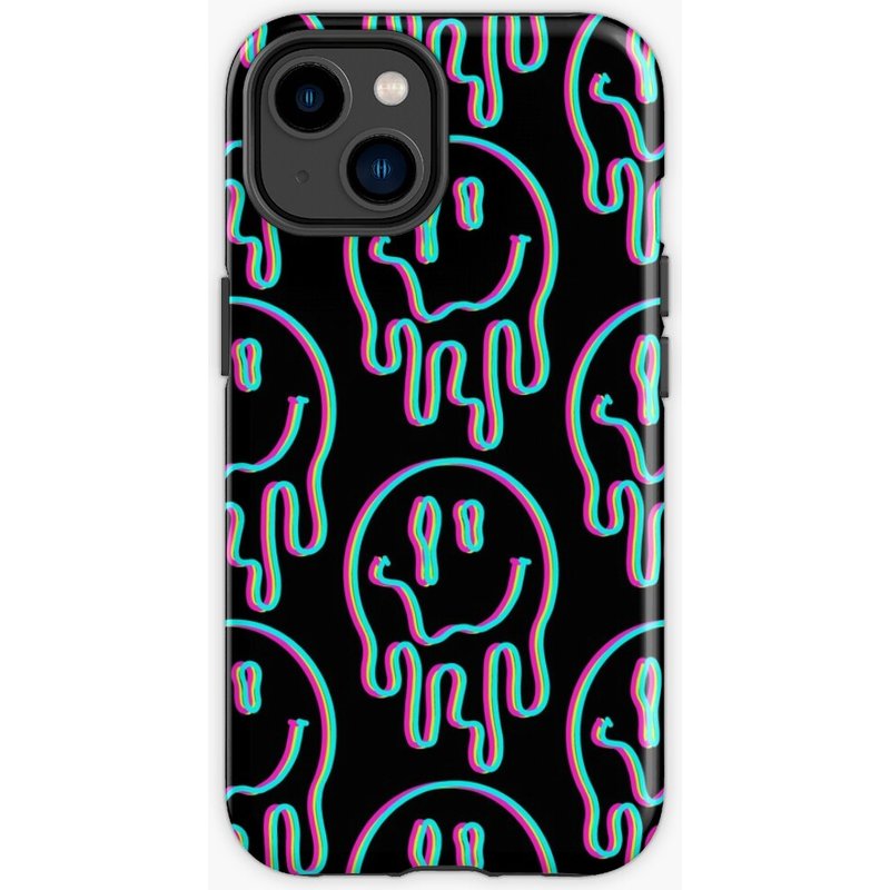 Trippy Drippy Smiley Face Iphone Case — Coque de téléphone
