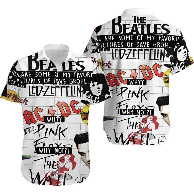 Music Rock Band Hawaiian Shirt — Chemises décontractées pour hommes
