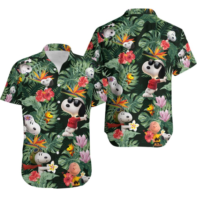 Snoopy Summer Vacation Hawaiian Shirt — Chemises décontractées pour hommes