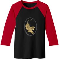 Jerry Garcia Baseball Tees- Tiger Guitar Emblem, Gold Metallic Ink On A Black Baseball Tees — T-shirts pour hommes