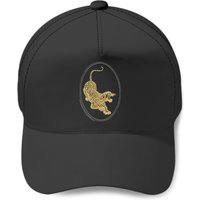 Jerry Garcia Baseball Caps- Tiger Guitar Emblem, Gold Metallic Ink On A Black Baseball Caps — Casquette de baseball