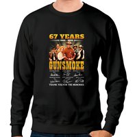 67 Years Gunsmoke Cast Signatures Thank You For Memories Classic Sweatshirts