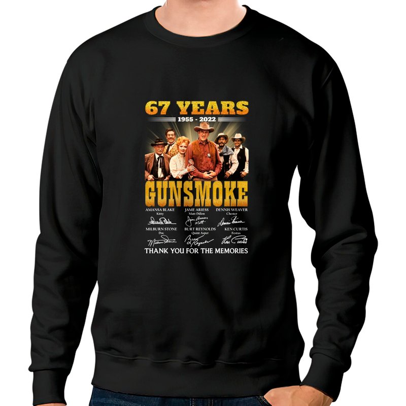 67 Years Gunsmoke Cast Signatures Thank You For Memories Classic Sweatshirts — Sweats à capuche pour hommes