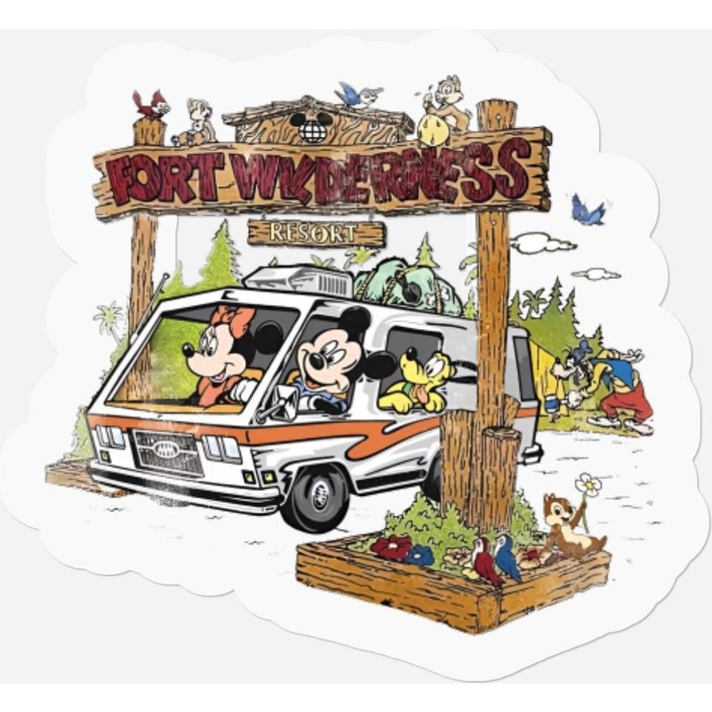 Vintage Fort Wilderness Stickers — Autocollants et stickers
